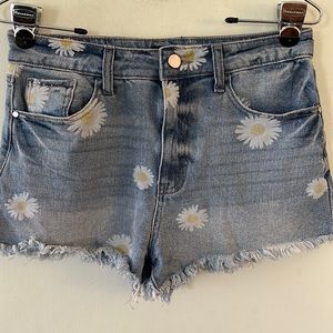Material Girl Hippie Flowers Cut Off Jean Shorts Sz 9 (junior Sz)